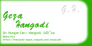 geza hangodi business card